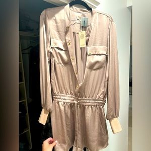 Ramy Brook gold silk romper